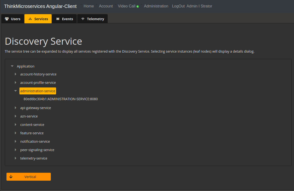 Angular Client Administration Services (Vertical).