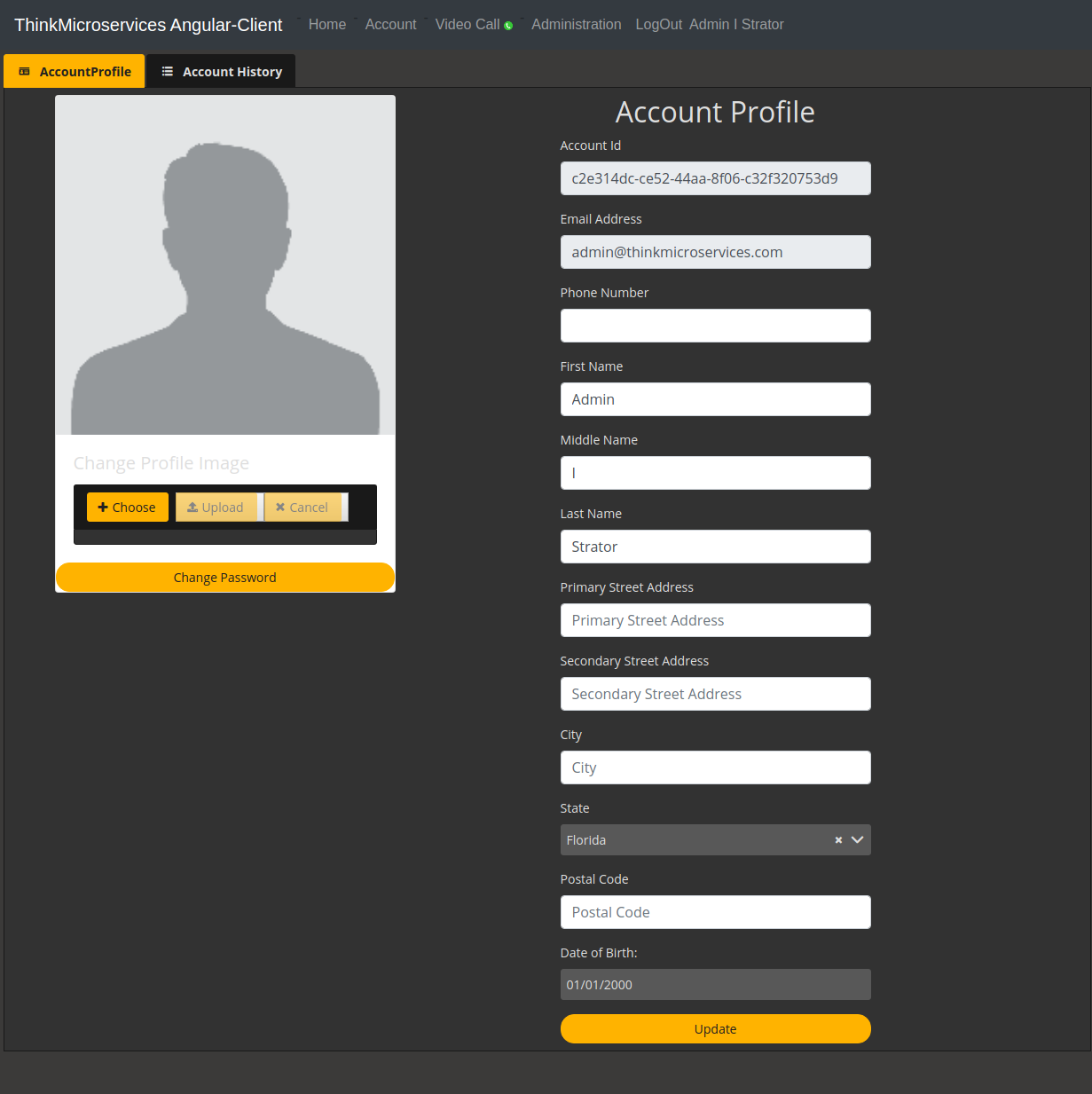 Angular Client Profile-Default Avatar.