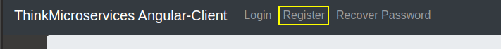 Angular Client Registration.